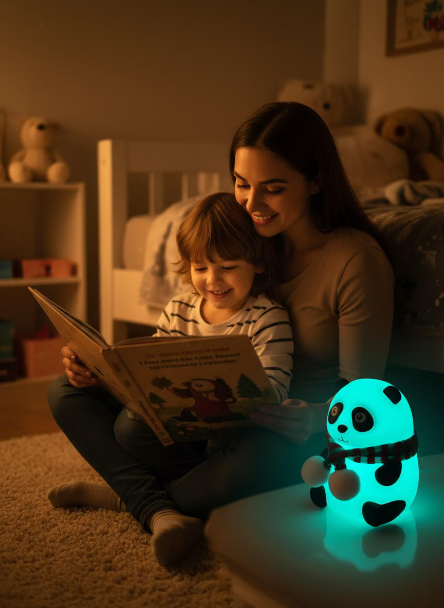 🌙✨ Cute Panda Silicone Night Lamp 🐼💡