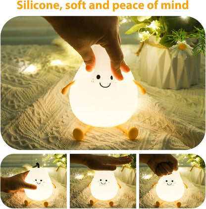 🍐✨ Squishy Silicone Pear Night Lamp 🌙💡